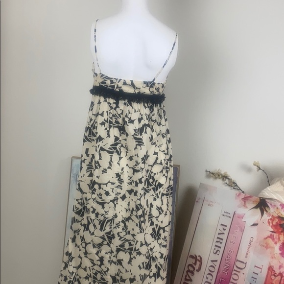 London Times Cream Navy Printed Cotton Maxi Dress - Picture 7 of 12